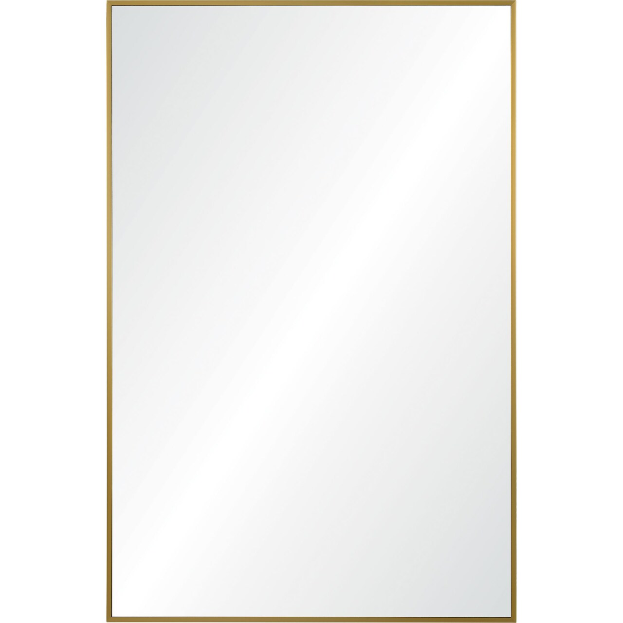 Signature Home Collection 35.5" Clear Brass Finished Framed Rectangular Wall Mirror